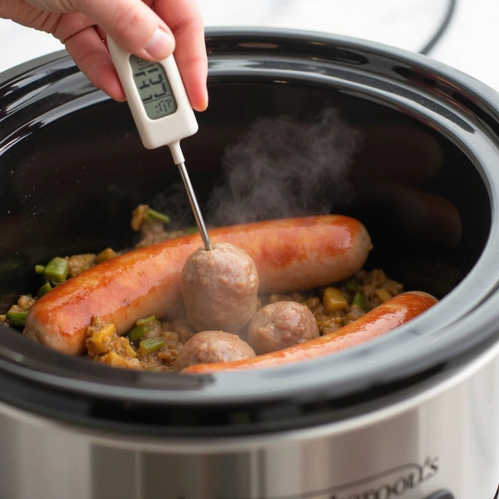 Breakfast Sausage Slow Cooker Recipes Family-Friendly Meals - Step 7: Check for Doneness