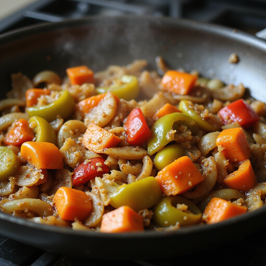 Canned Corned Beef Recipes Breakfast Savory Comfort Food - Step 2: Cook Onions and Peppers