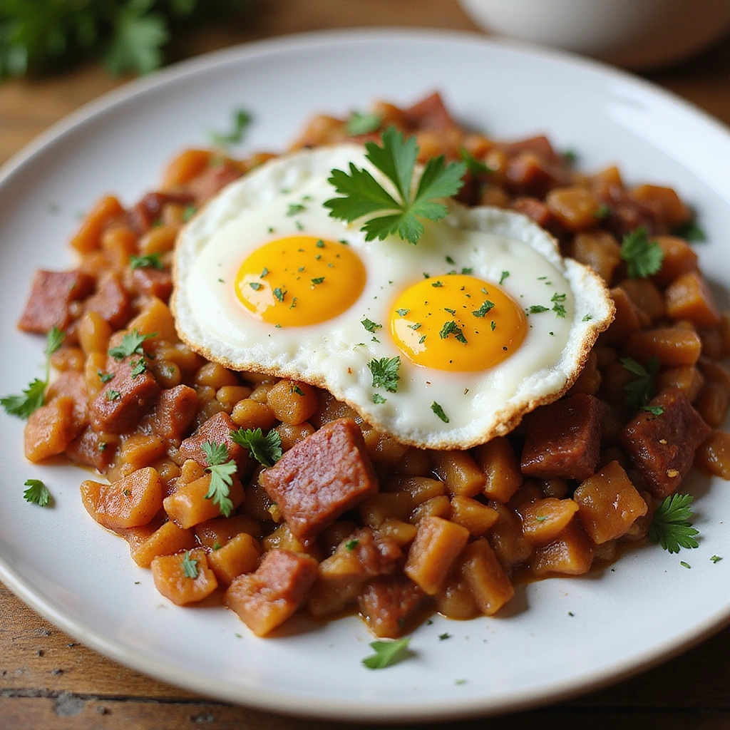 Canned Corned Beef Recipes Breakfast Savory Comfort Food - Step 8: Serve and Garnish