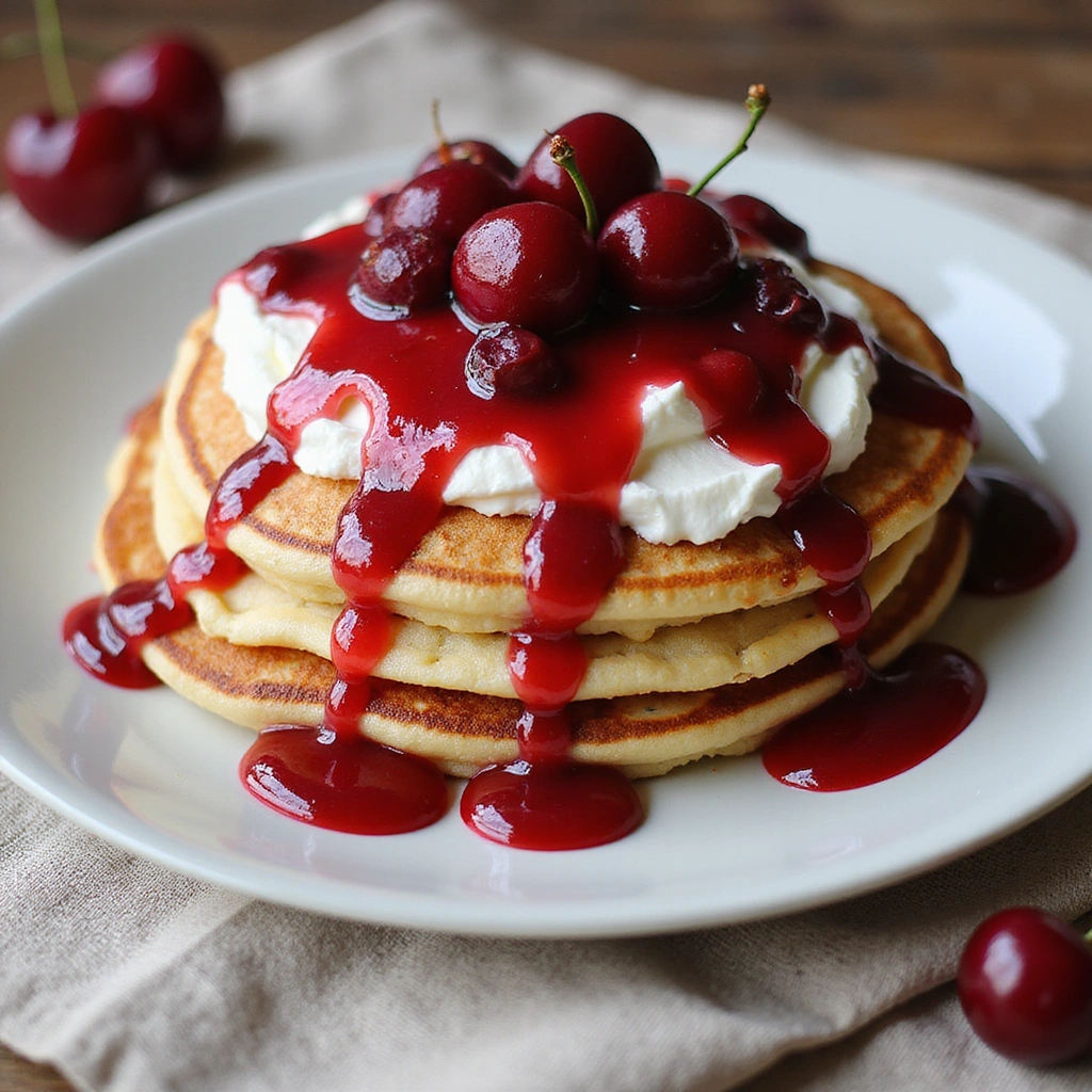Cherry Pie Filling Breakfast Recipes Sweet Morning Ideas - Step 6: Serve the Pancakes