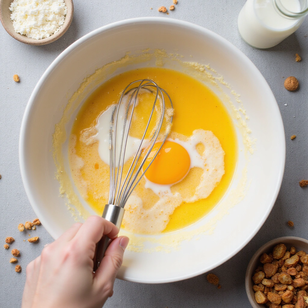Egg Frittata Recipes Breakfast Casserole for Any Crowd - Step 3: Whisk Eggs and Milk