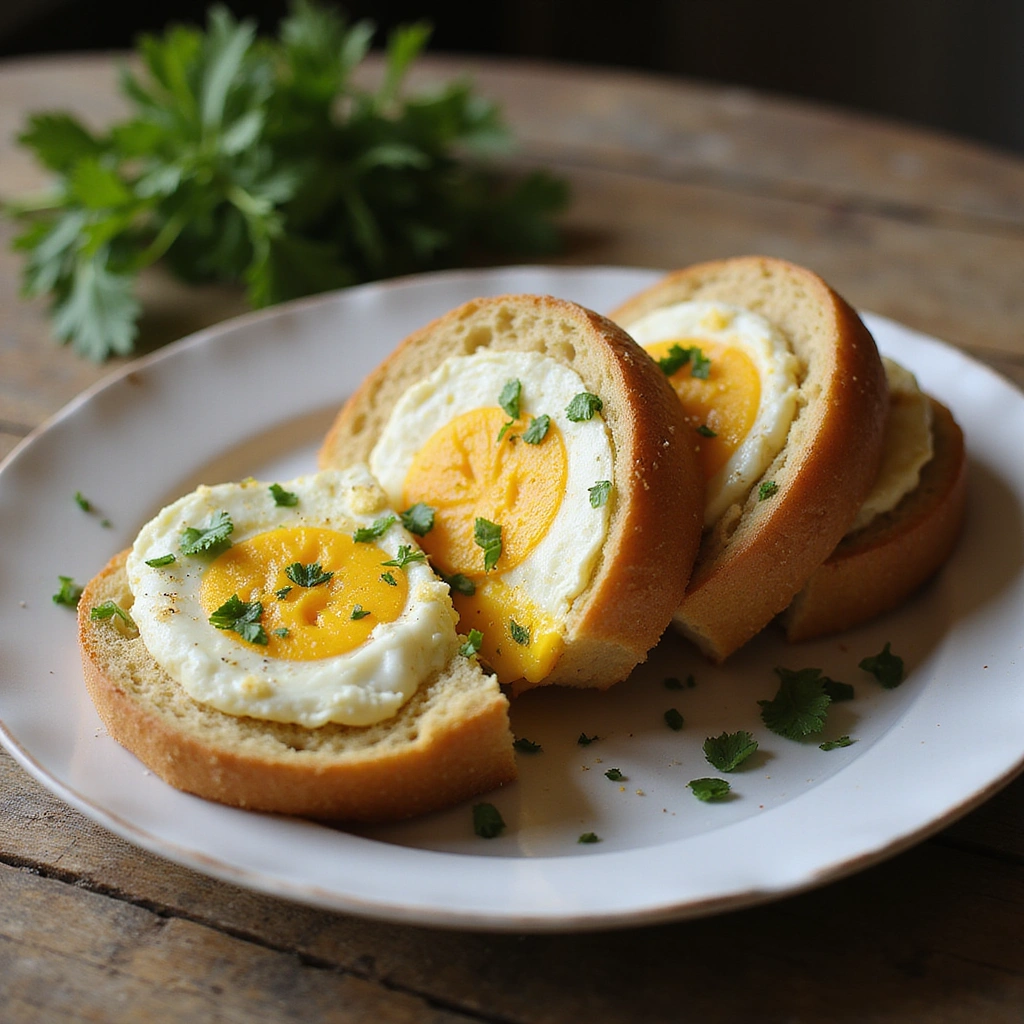 Egg Stuffed Bread Breakfast Recipes Delicious & Filling - Step 8: Serve and Garnish