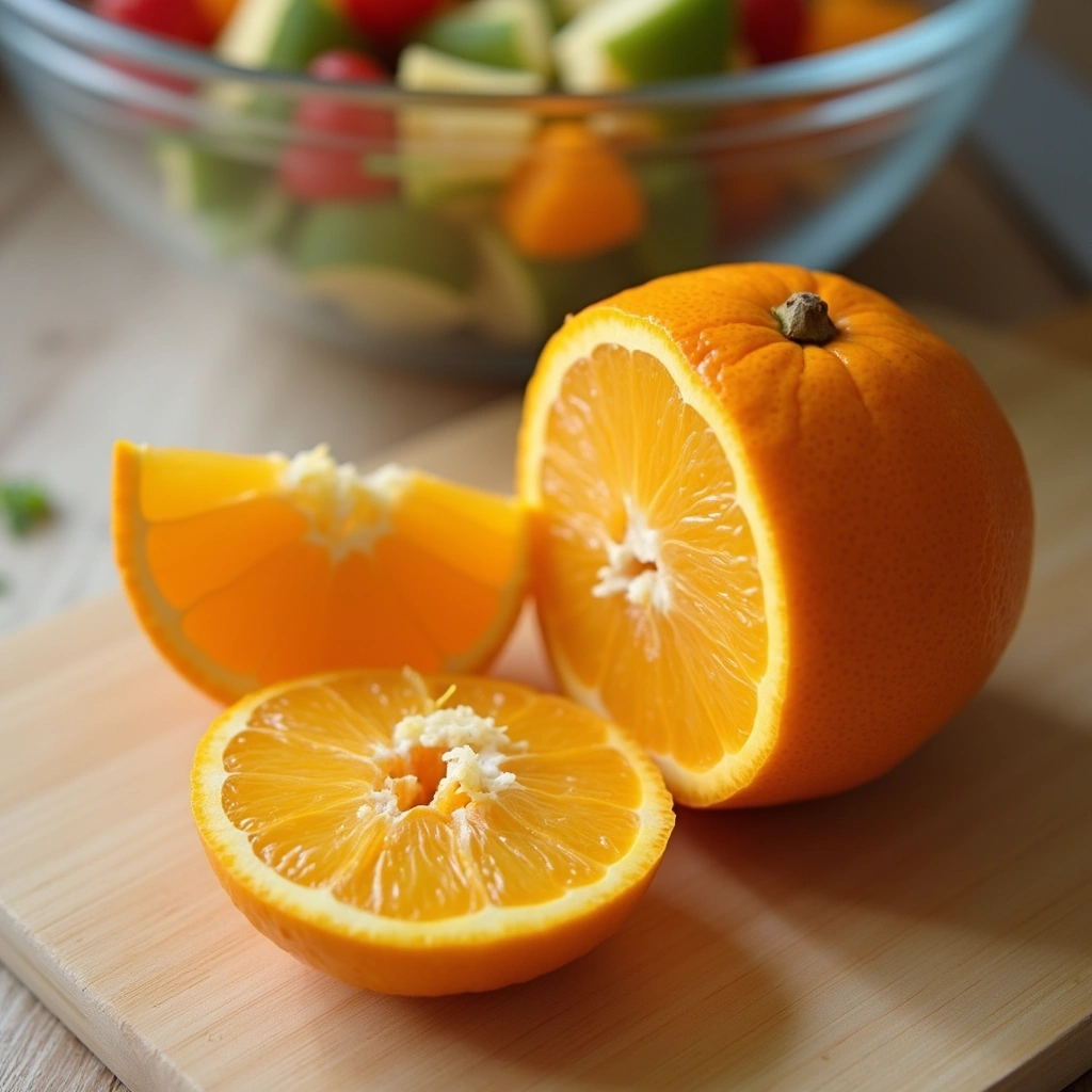 Fruit Salad for Brunch Breakfast Recipes Fresh & Colorful - Step 4: Segment the Orange