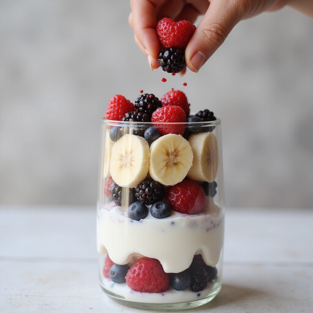 Greek Yogurt Recipes Breakfast Healthy & Easy - Step 6: Incorporate the Berries