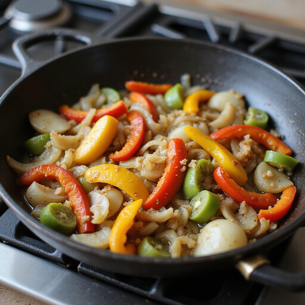 Hatch Green Chile Recipes Breakfast Spicy & Flavorful - Step 4: Sauté Vegetables