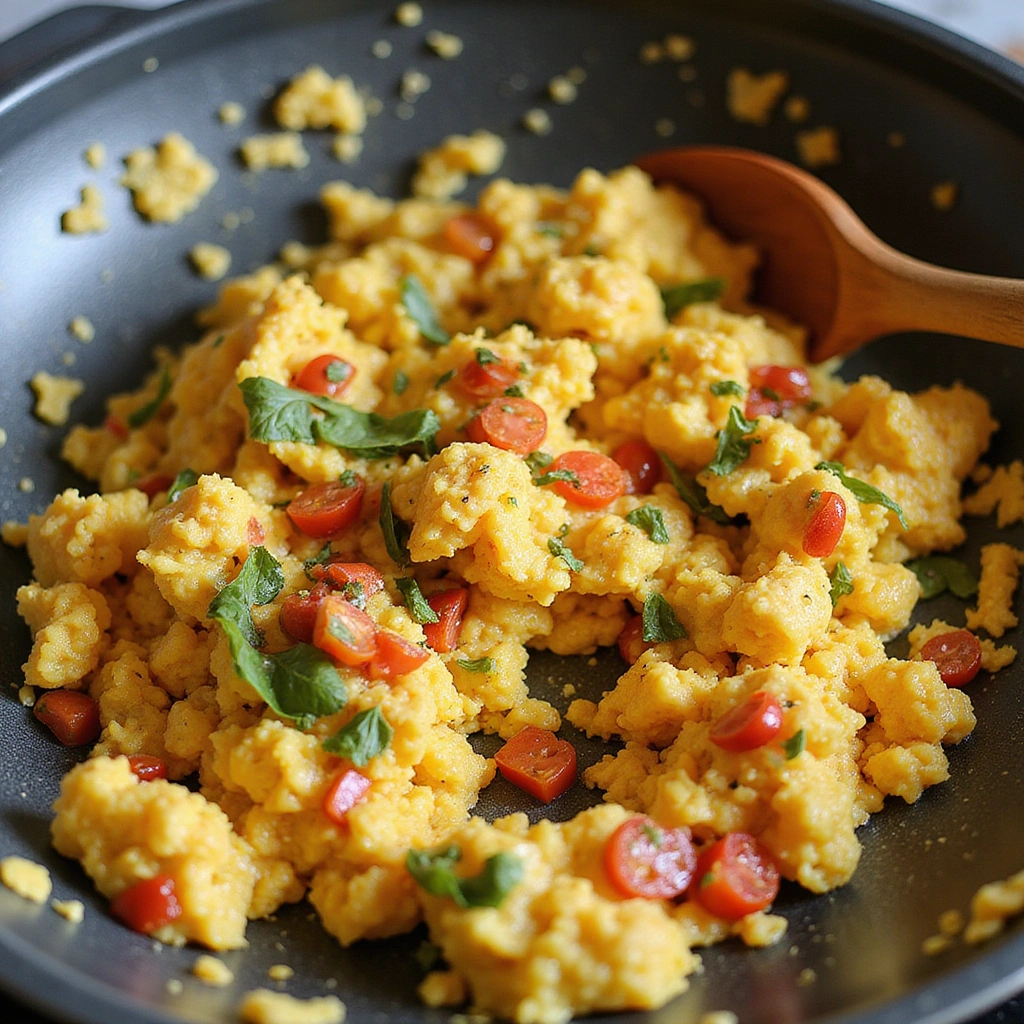 Hatch Green Chile Recipes Breakfast Spicy & Flavorful - Step 7: Combine Eggs with Vegetable Mixture