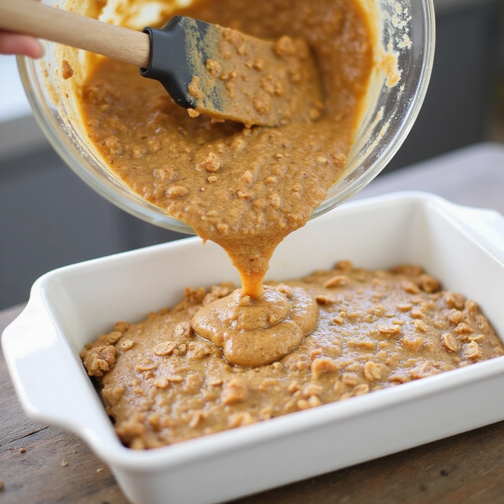Healthy Baked Oatmeal Recipes Breakfast Crowd Pleasers - Step 7: Pour Mixture into Dish