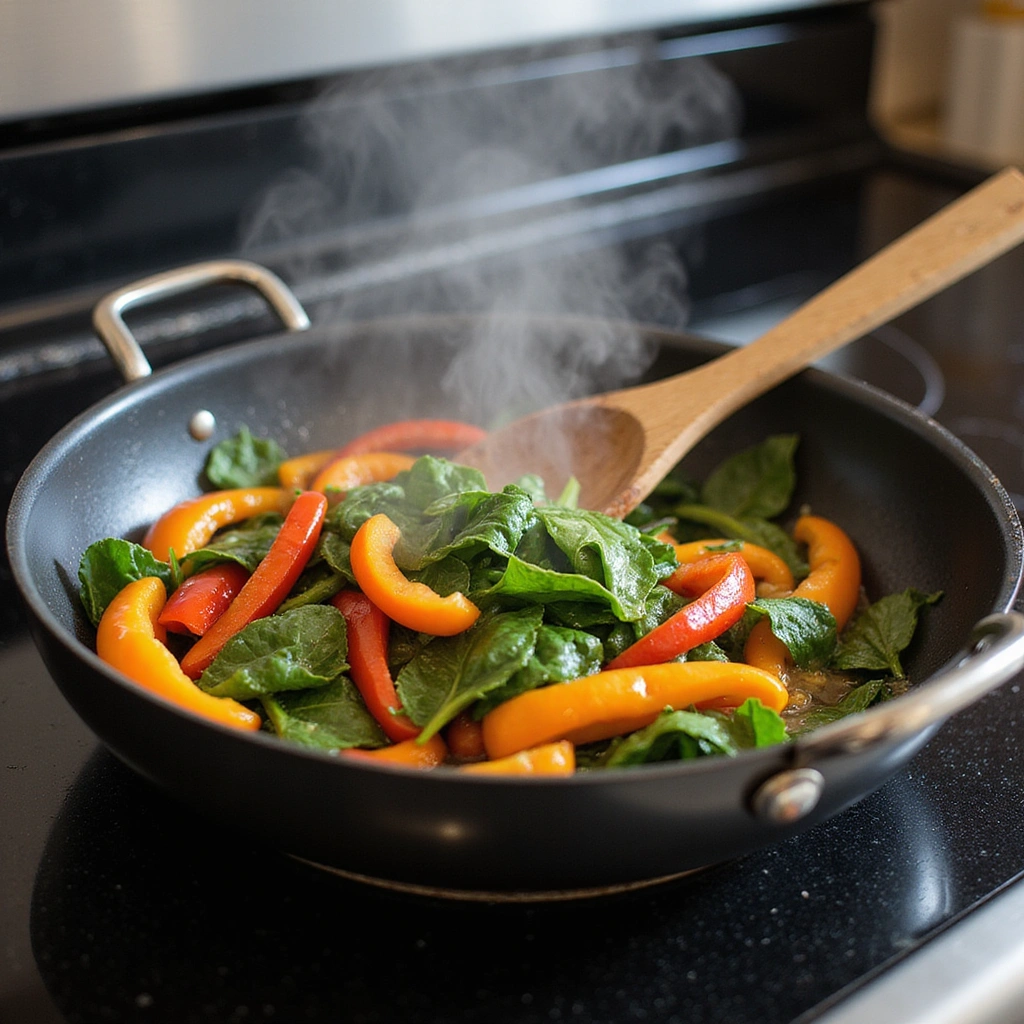 Low Carb Breakfast Crockpot Recipes Set and Forget Meals - Step 2: Sauté Vegetables