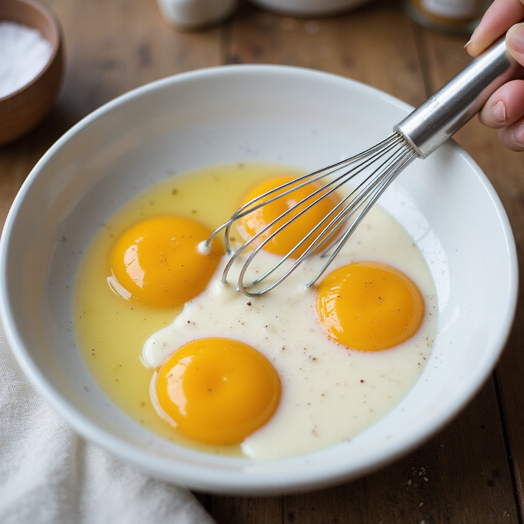 Low Carb Breakfast Crockpot Recipes Set and Forget Meals - Step 3: Prepare the Egg Mixture