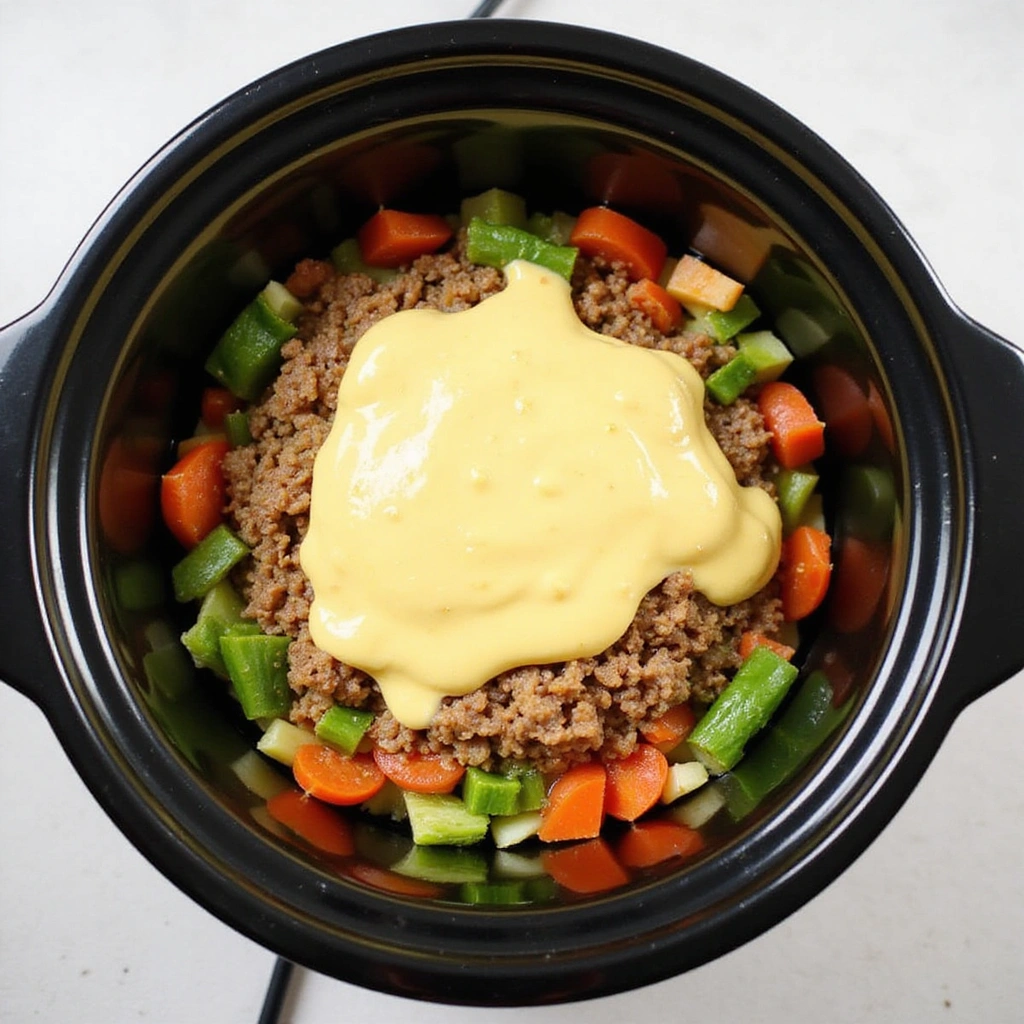 Low Carb Breakfast Crockpot Recipes Set and Forget Meals - Step 4: Layer Ingredients in the Crockpot