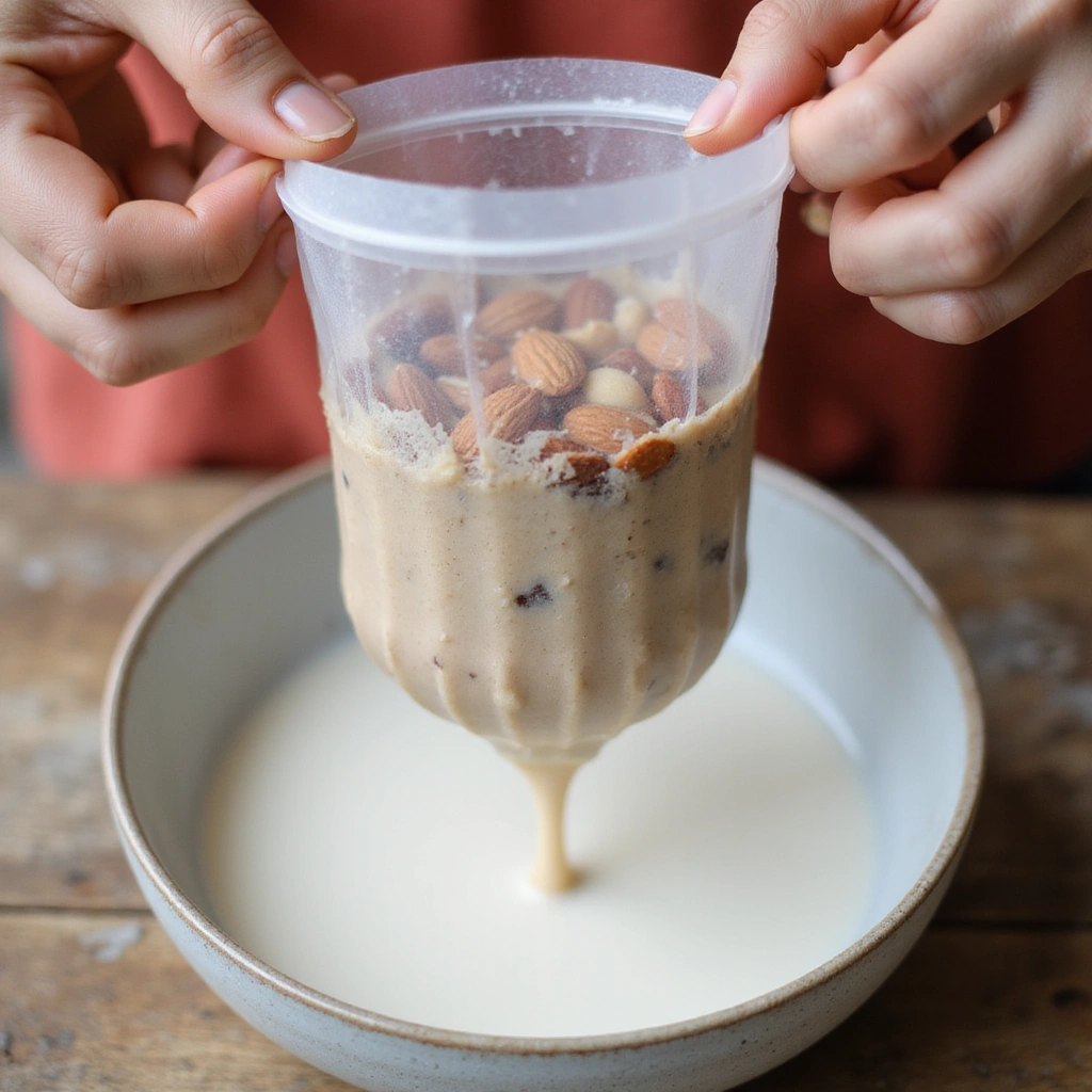 Nut Milk Recipes for Breakfast Dairy Free & Healthy - Step 5: Strain the Almond Milk