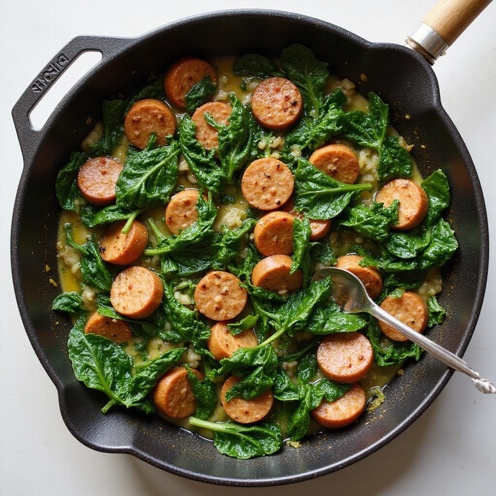 Recipes That Use Breakfast Sausage Easy and Delicious - Step 4: Add Spinach