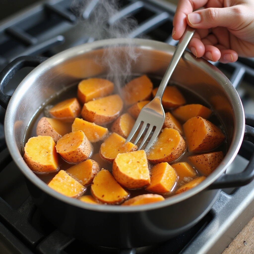 Vegan Sweet Potato Recipes Breakfast Nutritious Morning Dish - Step 2: Cook Sweet Potatoes