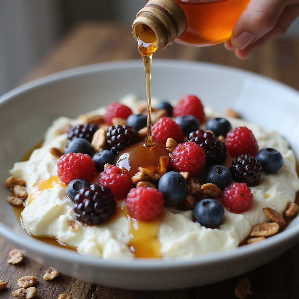 Whipped Cottage Cheese Recipes Breakfast Protein Packed - Step 7: Drizzle with Honey