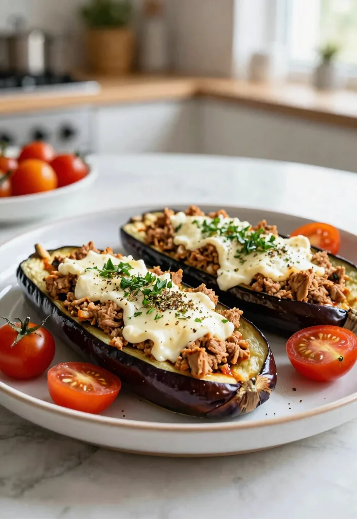 10 Keto Eggplant Recipes for Easy Savory Meals 23 10 Keto Eggplant Recipes for Easy Savory Meals - 3. Stuffed Eggplant Boats 1