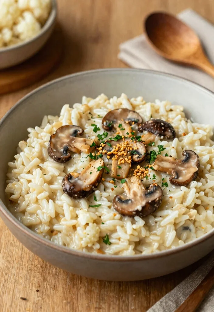 10 Keto Mushroom Recipes for Hearty Low Carb Dishes - 10. Mushroom Risotto with Cauliflower Rice 1