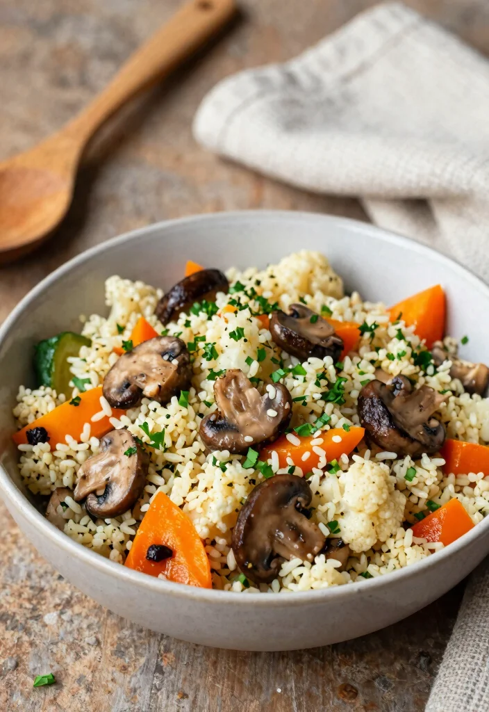 10 Keto Mushroom Recipes for Hearty Low Carb Dishes - 4. Savory Mushroom and Cauliflower Rice Bowl 1