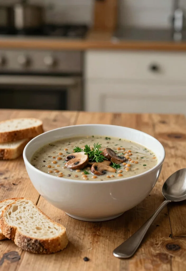 10 Keto Mushroom Recipes for Hearty Low Carb Dishes - 8. Mushroom and Lentil Soup 1