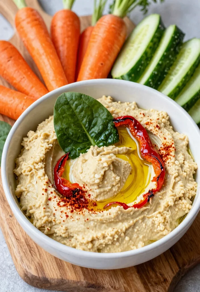 10 Keto Spinach Recipes for Simple Nutritious Sides - 10. Spinach and Roasted Red Pepper Hummus 1