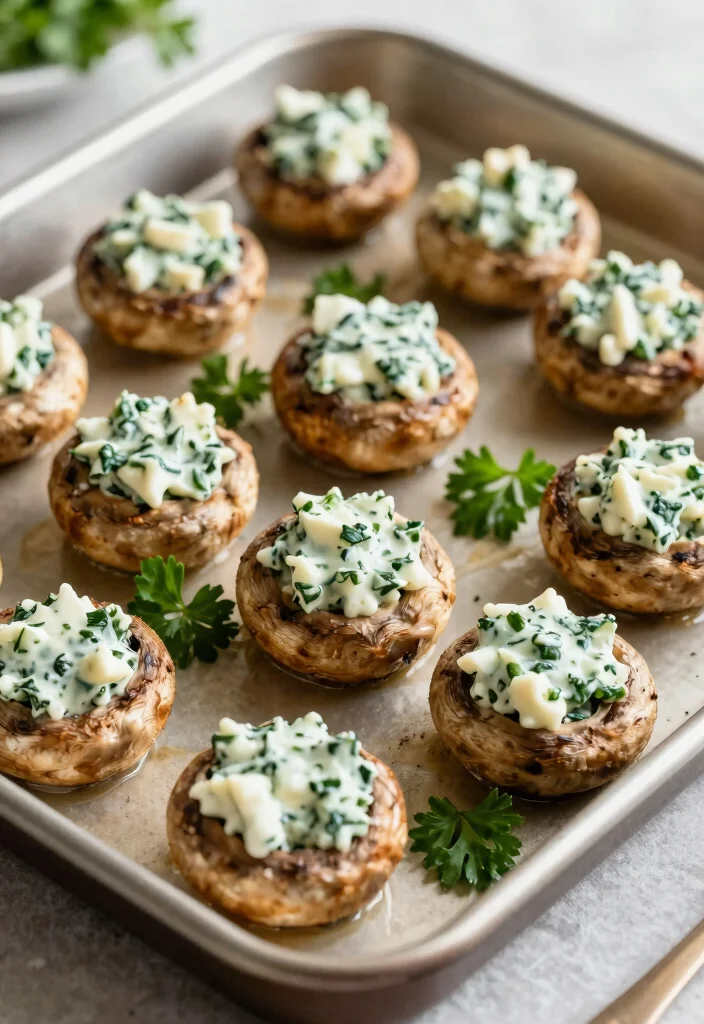 10 Keto Spinach Recipes for Simple Nutritious Sides - 4. Spinach Feta Stuffed Mushrooms 1