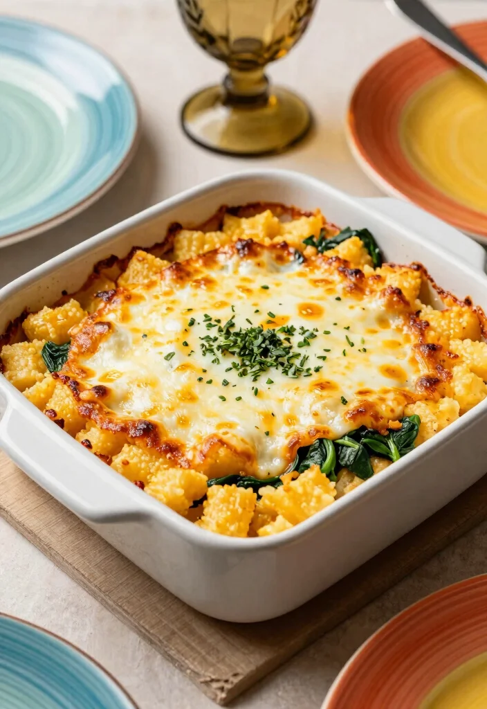10 Polenta Dinner Recipes for Cozy Comfort Meals - 3. Cheesy Polenta and Spinach Bake 1