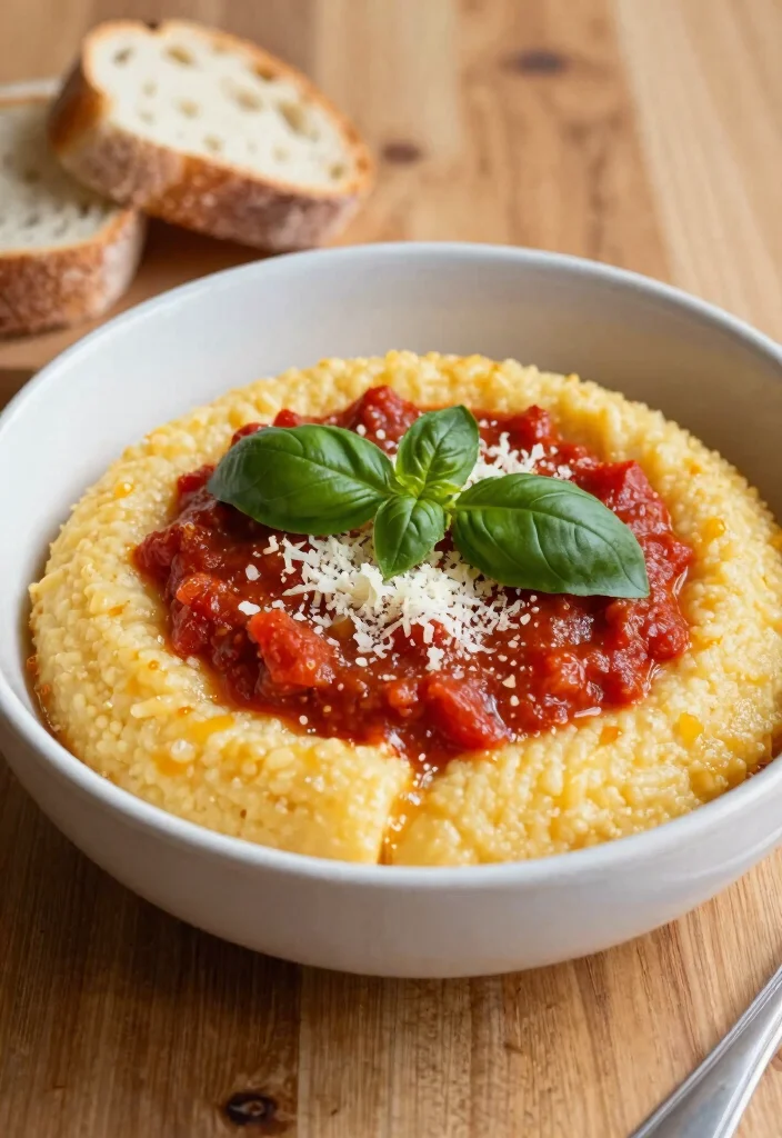 10 Polenta Dinner Recipes for Cozy Comfort Meals - 9. Italian Polenta with Tomato Basil Sauce 1