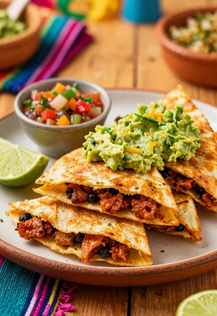 10 Vegan Chorizo Recipes with Bold Smoky Flavor - 8. Chorizo and Black Bean Quesadillas 1