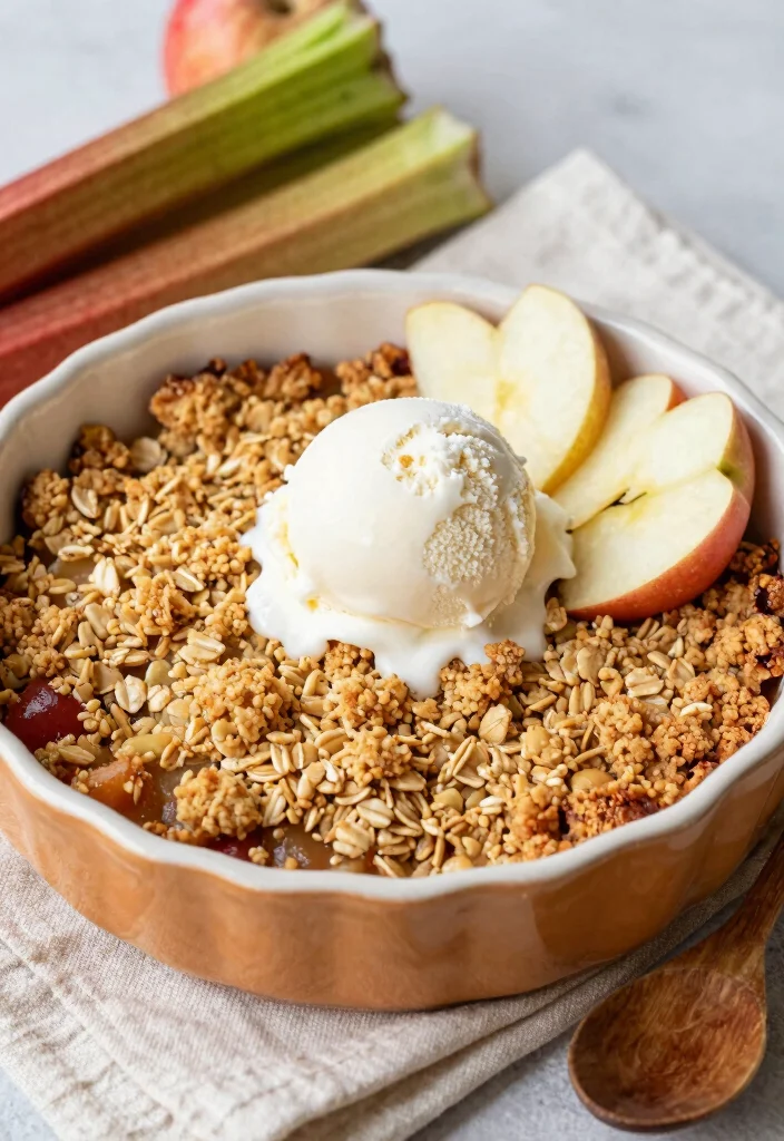 10 Vegan Rhubarb Recipes for Sweet and Tart Treats - 10. Rhubarb & Apple Crisp 1