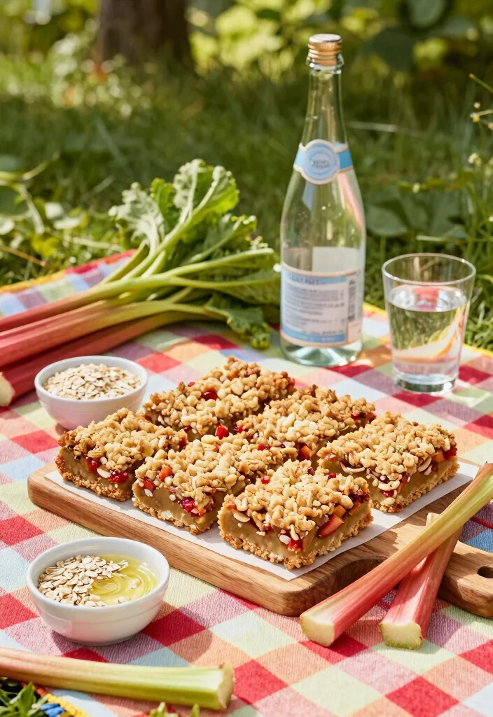 10 Vegan Rhubarb Recipes for Sweet and Tart Treats - 2. Rhubarb Crumble Bars 1