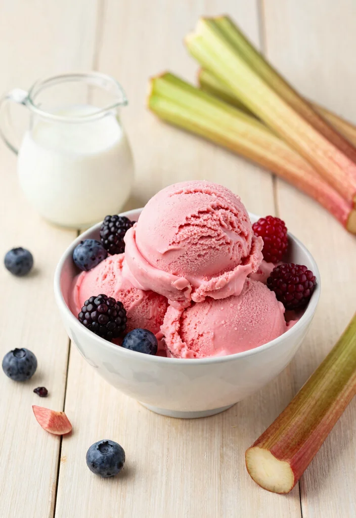 10 Vegan Rhubarb Recipes for Sweet and Tart Treats - 5. Vegan Rhubarb Ice Cream 1