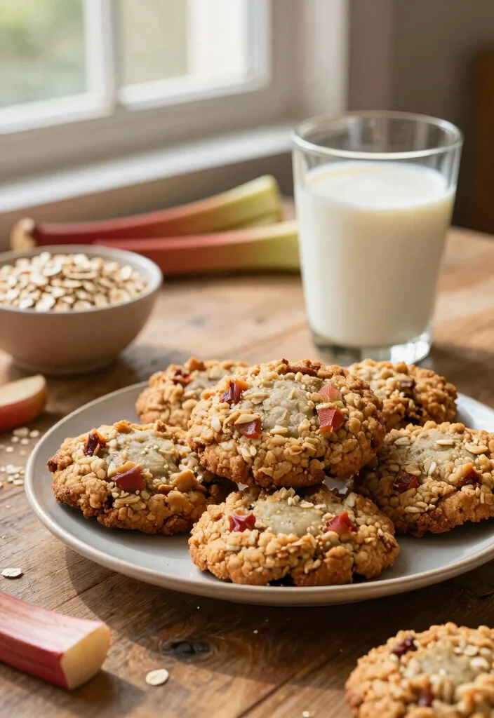 10 Vegan Rhubarb Recipes for Sweet and Tart Treats - 6. Rhubarb Oatmeal Cookies 1