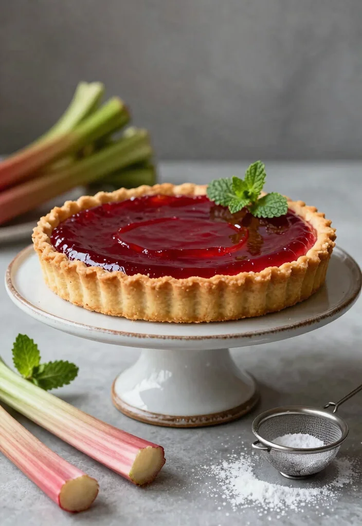 10 Vegan Rhubarb Recipes for Sweet and Tart Treats - 7. Vegan Rhubarb Tart 1