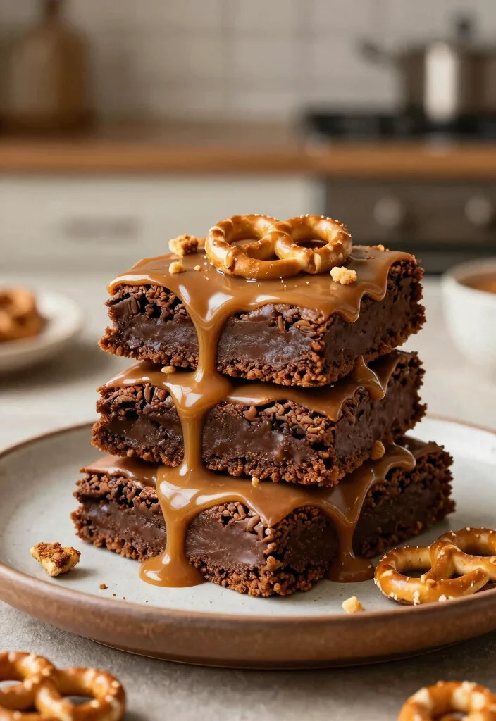 12 Caramel Dessert Recipes for Sticky Sweet Favorites - 6. Caramel Pretzel Brownies 1