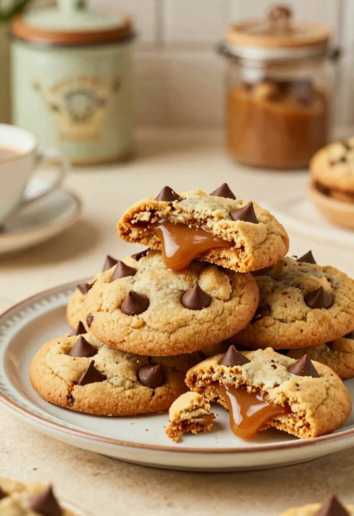12 Caramel Dessert Recipes for Sticky Sweet Favorites - 9. Caramel Stuffed Chocolate Chip Cookies 1