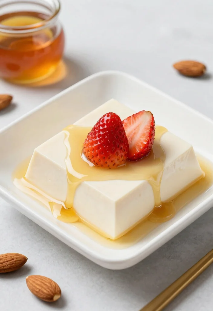 12 Chinese Dessert Recipes with Light Traditional Flavors - 4. Almond Tofu with Honey Syrup 1