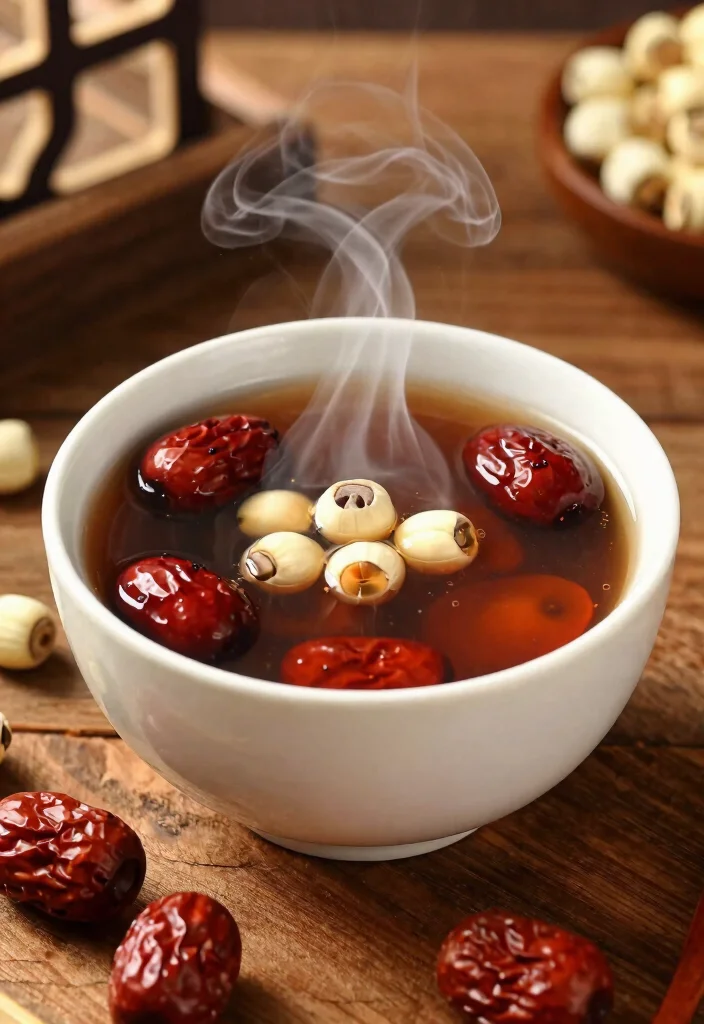 12 Chinese Dessert Recipes with Light Traditional Flavors - 9. Lotus Seed and Red Dates Soup 1