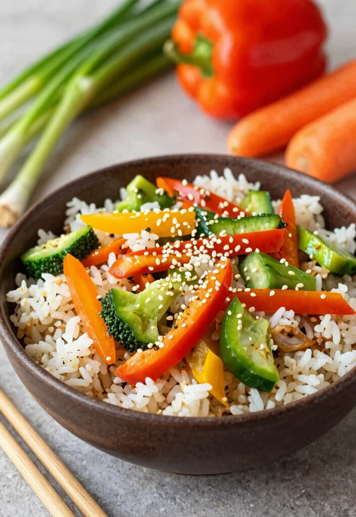 12 Dinner Recipes with Rice for Simple Everyday Meals - 3. Vegetable Stir-Fry Rice Bowl 1