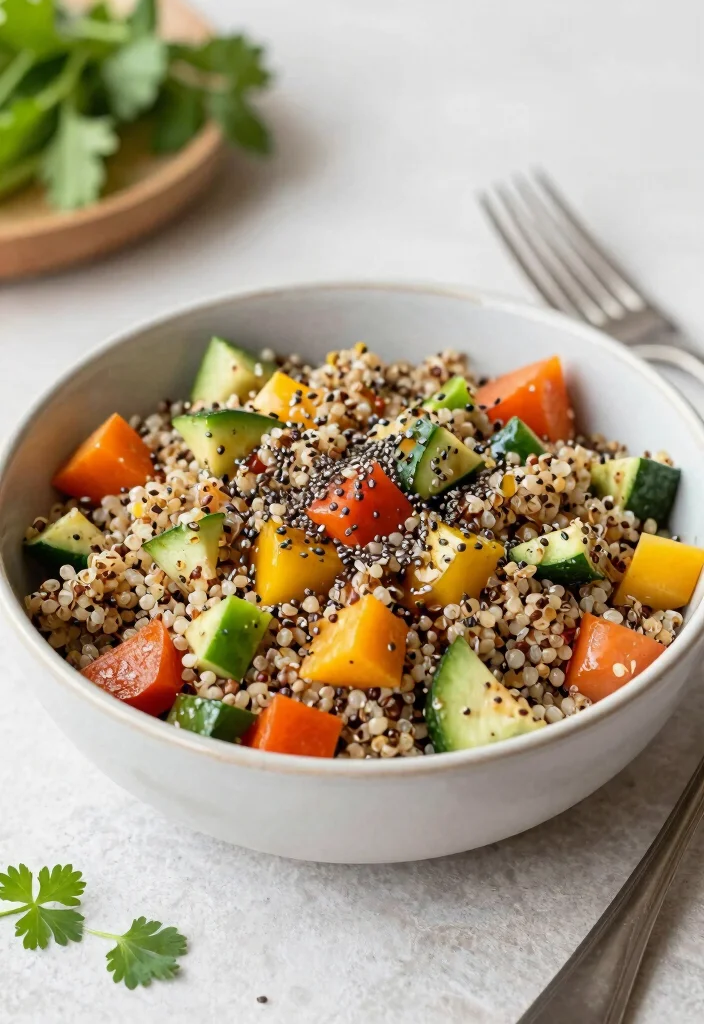12 Healthy Chia Seed Recipes for Easy Nutrient Boosts - 9. Savory Chia Seed Quinoa Salad 1