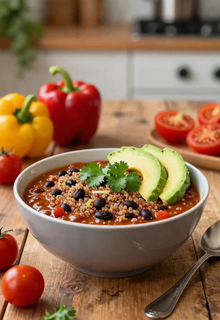 12 Healthy Clean Eating Crockpot Recipes for Busy Days 1 12 Healthy Clean Eating Crockpot Recipes for Busy Days - 1. Hearty Quinoa and Black Bean Chili 1