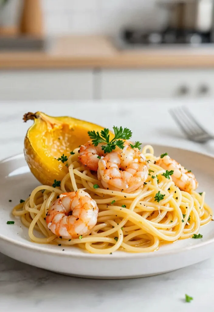 12 Healthy Spaghetti Squash Recipes for Light Comfort Meals - 10. Spaghetti Squash with Shrimp Scampi 1