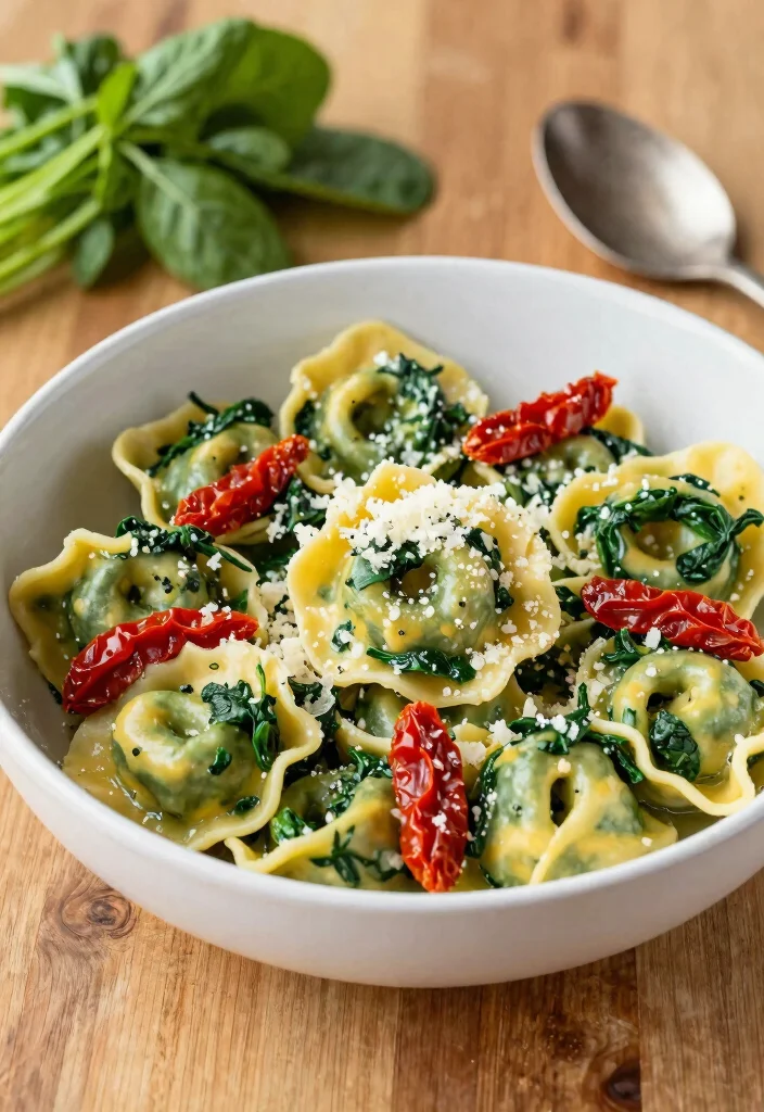 12 Healthy Tortellini Recipes for Comfort Without the Guilt - 10. Tortellini with Spinach and Sun-Dried Tomatoes 1
