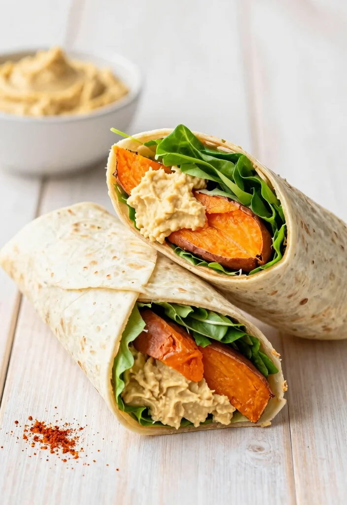 12 Healthy Tortilla Recipes for Easy Balanced Meals - 3. Sweet Potato and Hummus Wrap 1