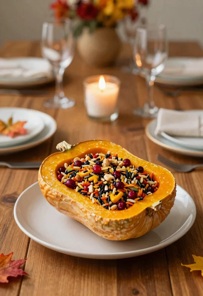 12 High Fiber Dinner Recipes for Satisfying Healthy Meals - 7. Stuffed Acorn Squash with Wild Rice 1