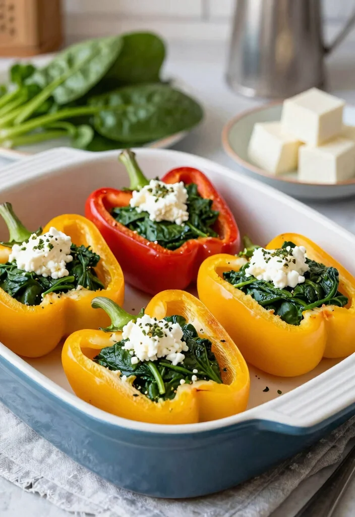 12 Mediterranean Dinner Recipes for Fresh Flavorful Nights - 4. Spinach and Feta Stuffed Peppers 1