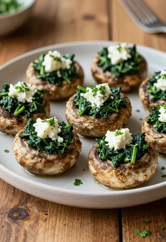 12 Veg Dinner Recipes for Simple Meatless Meals - 10. Spinach and Feta Stuffed Portobello Mushrooms 1