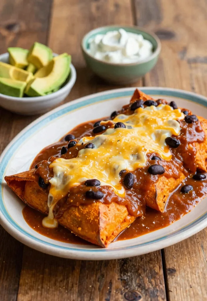 12 Veg Dinner Recipes for Simple Meatless Meals - 11. Sweet Potato and Black Bean Enchiladas 1