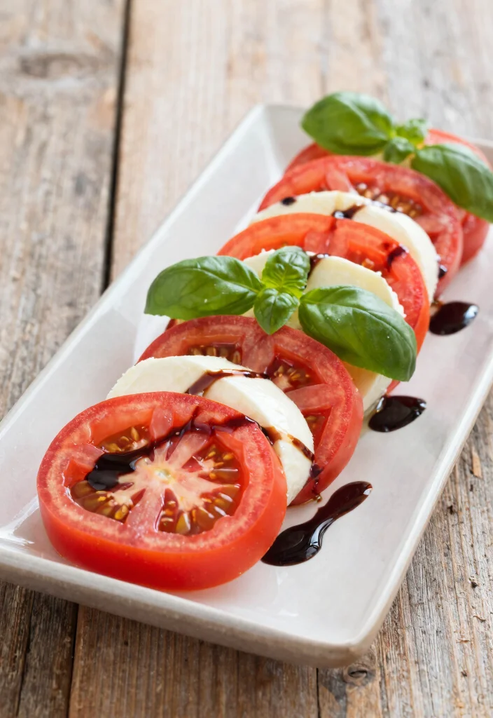 12 Veg Dinner Recipes for Simple Meatless Meals - 12. Caprese Salad with Balsamic Reduction 1