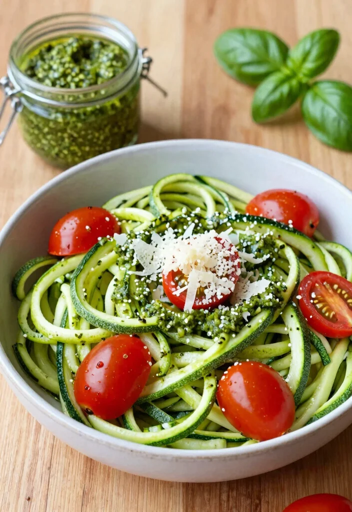 12 Veg Dinner Recipes for Simple Meatless Meals - 4. Zucchini Noodles with Pesto 1