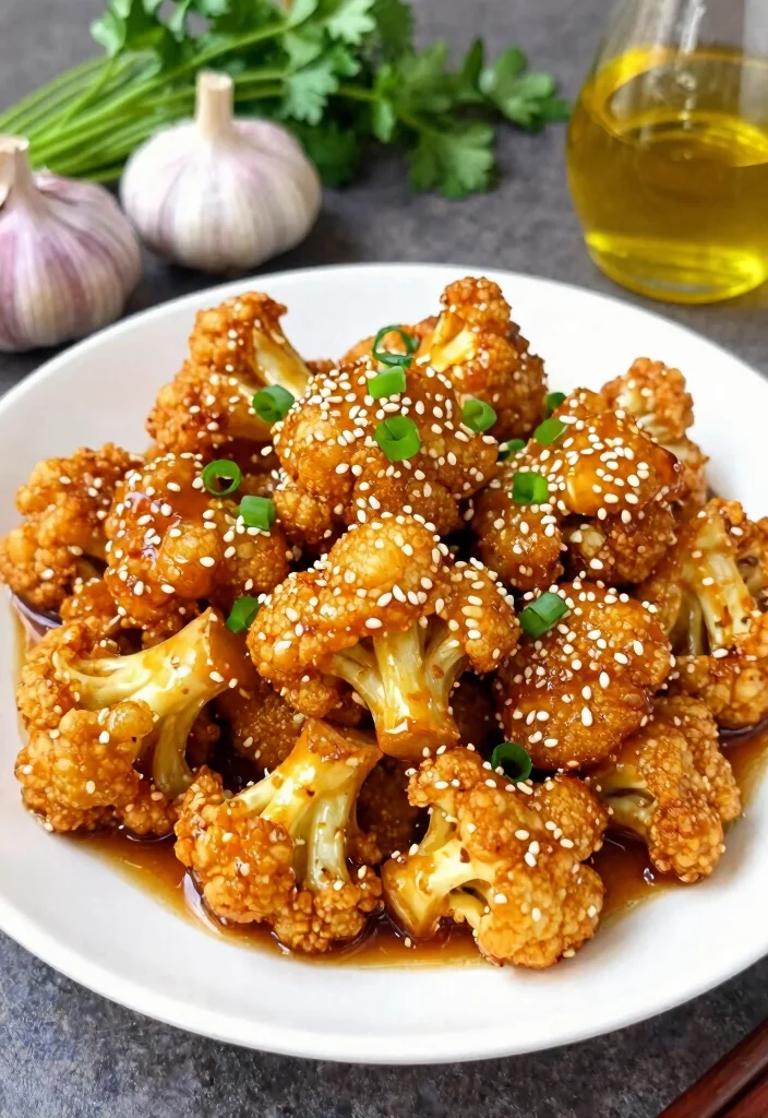 12 Vegan Chinese Recipes for Easy Takeout Style Meals - 6. Crispy Sesame Cauliflower 1