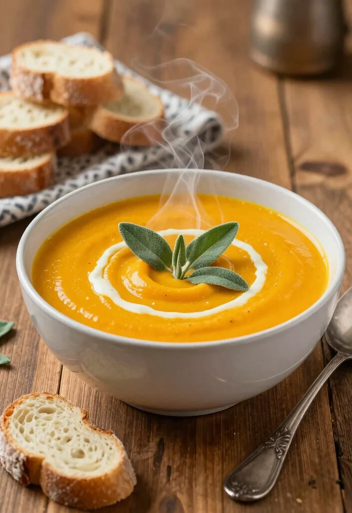 12 Vegan Soup Recipes for Cozy Nourishing Meals - 1. Creamy Pumpkin Sage Soup 1